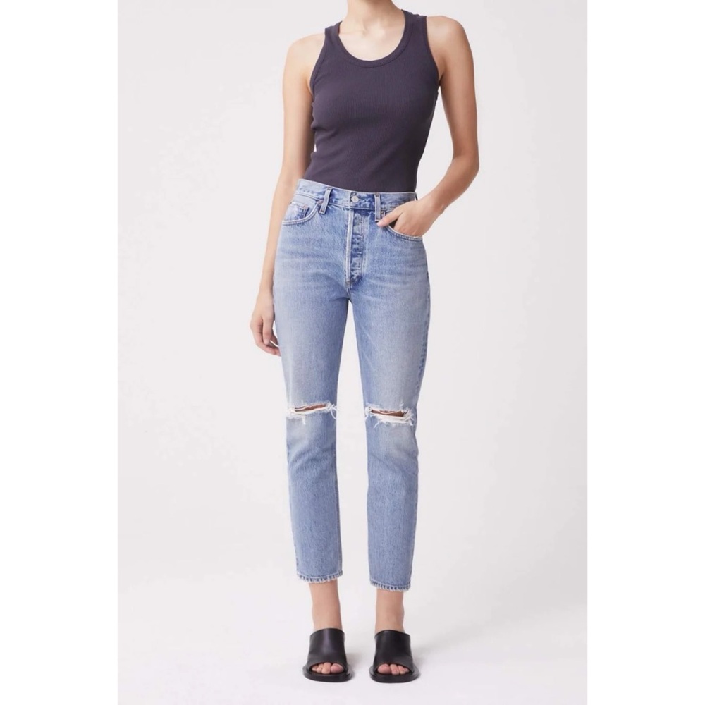Agolde Riley High Rise Crop Straight Escalate Size 30